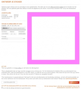 printscreen van uploadmodule printscreen van uploadmodule