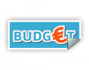 foto van stickers met term budget erop