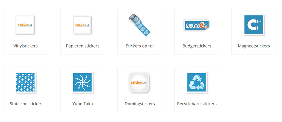 Assortiment stickersoorten