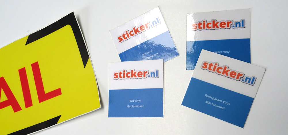 verschillende stickermaterialen